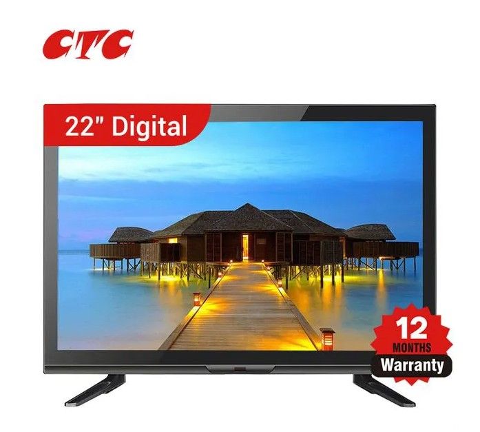CTC 22 Inch (24FR22CT2) Digital TV Full HD Television Black 24FR22CT,With DC cable,USB, Contact Movie share, Enery saving, Tripple Protector, DVB-T2