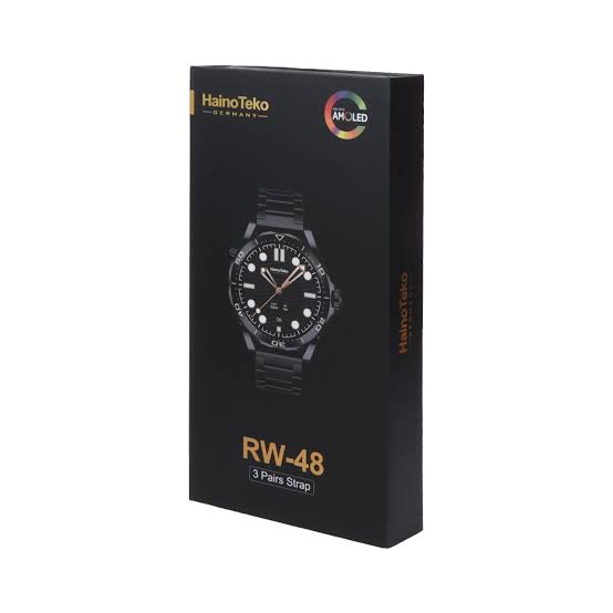 Haino Teko RW48 Smart Watch Amoled Screen Resolution with 3 Straps of leather,metal and silicone