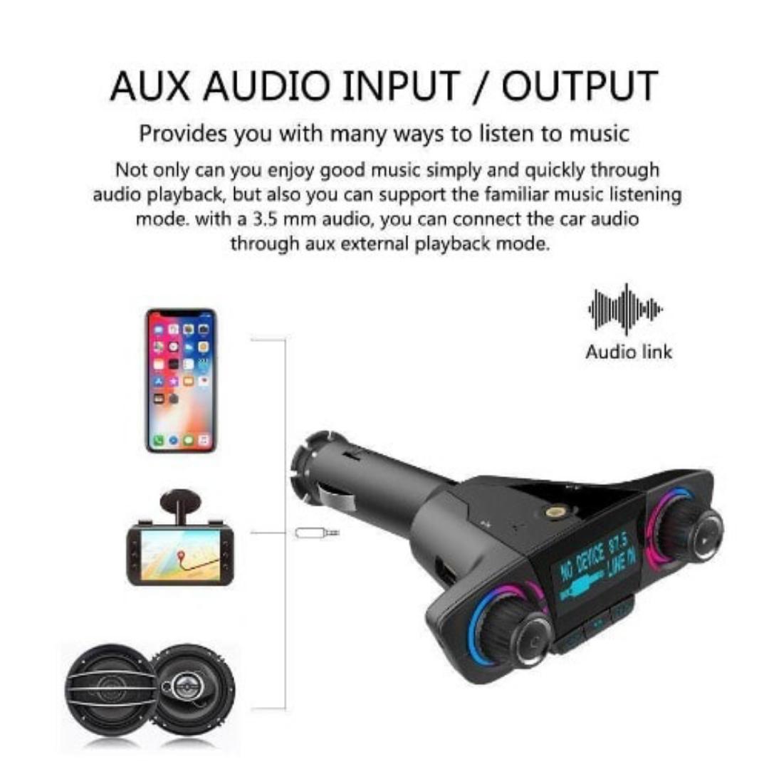 M20 Car Modulator, Bluetooth Dual Usb Car Fm Player 12-24 V