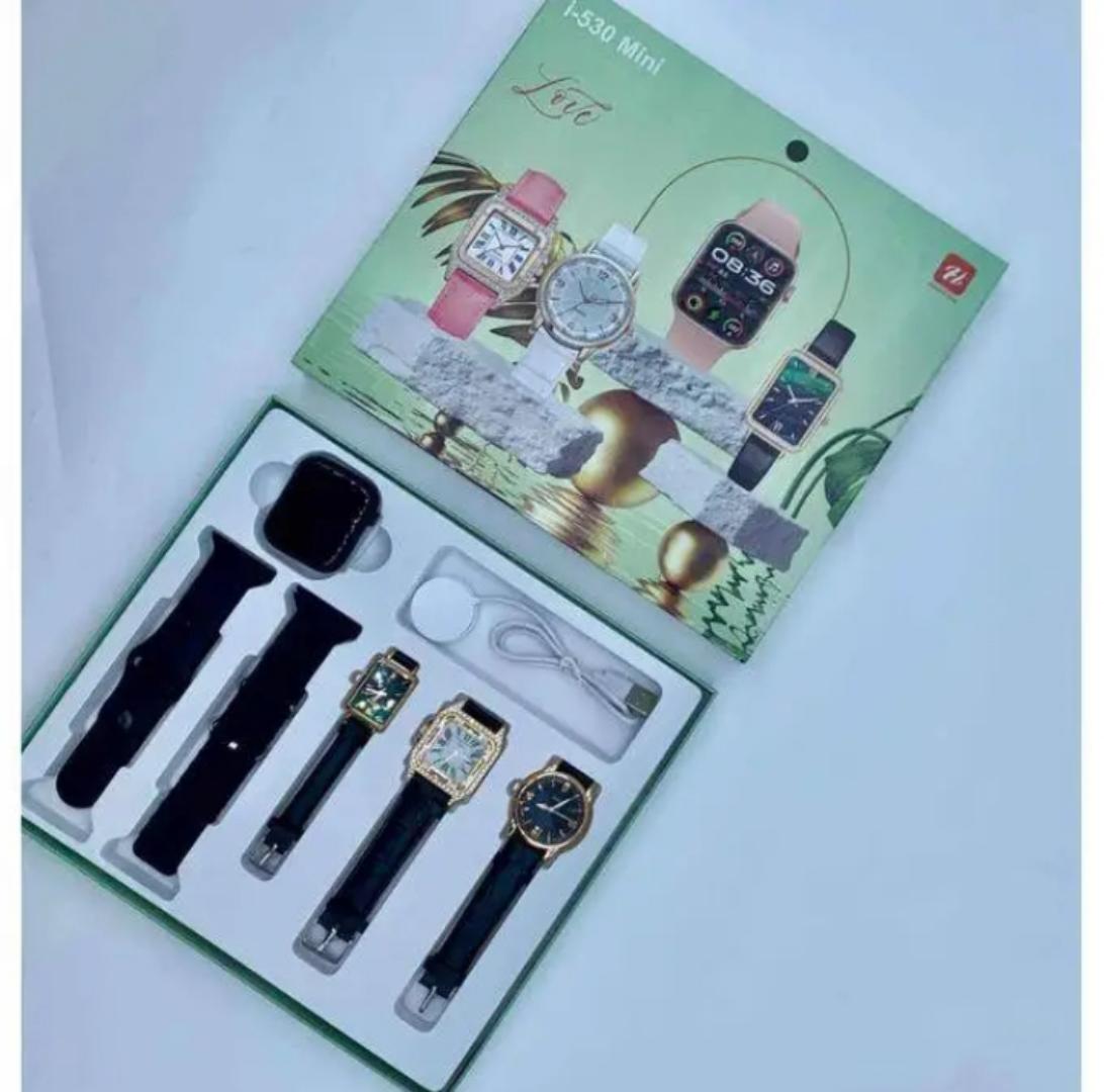 i-530 mini Ladies Set, 3 Analog watches, Smart Watch with 2 straps, bracelet