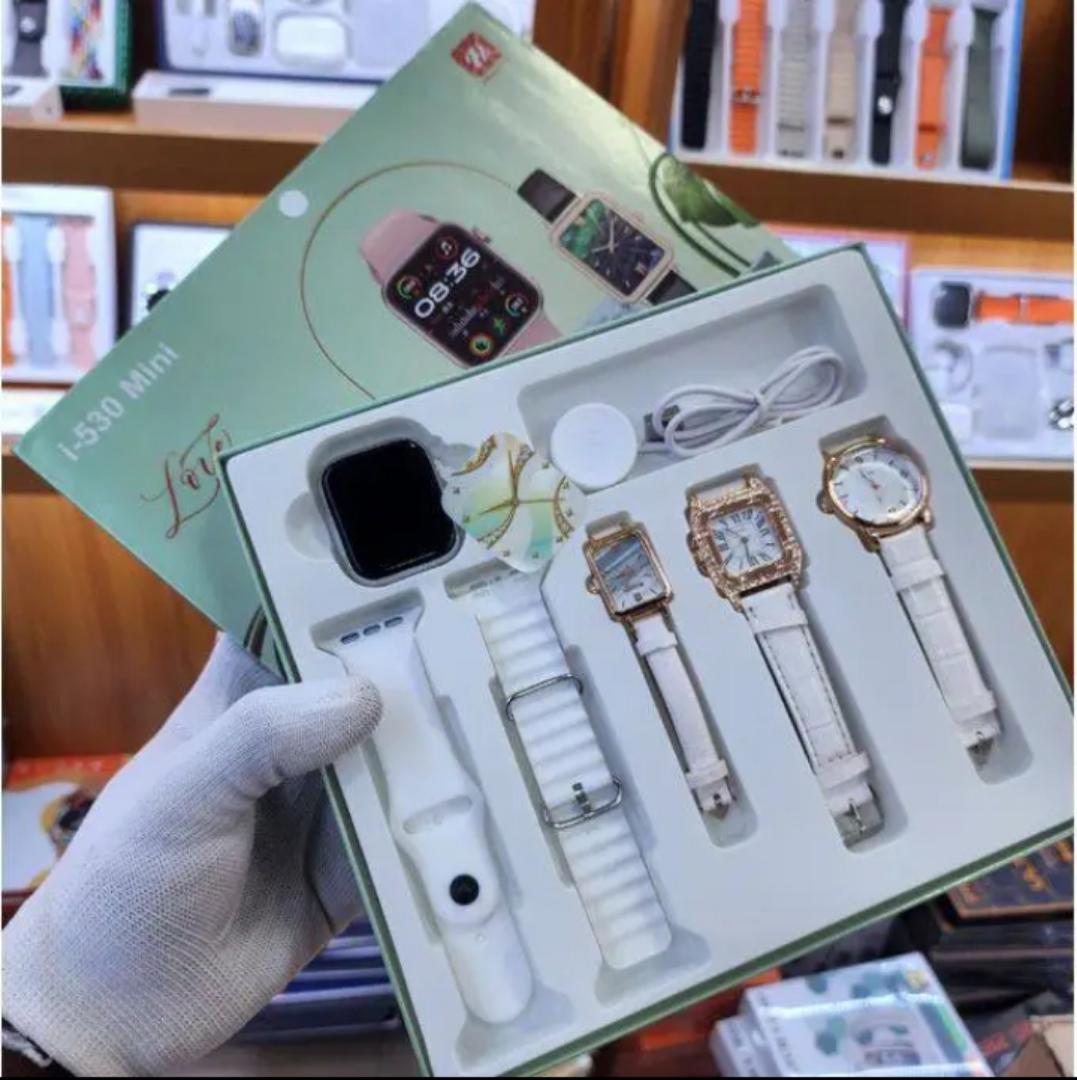 i-530 mini Ladies Set, 3 Analog watches, Smart Watch with 2 straps, bracelet