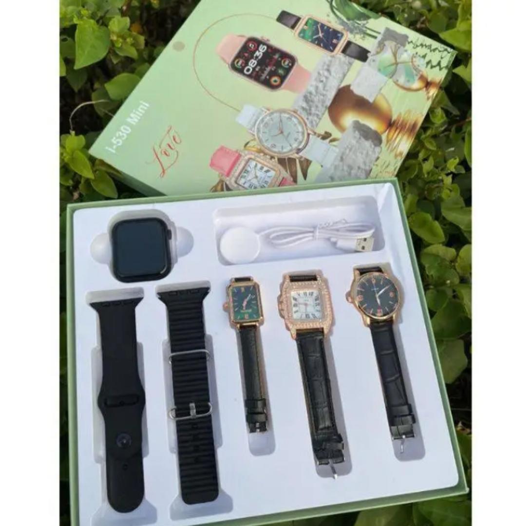 i-530 mini Ladies Set, 3 Analog watches, Smart Watch with 2 straps, bracelet