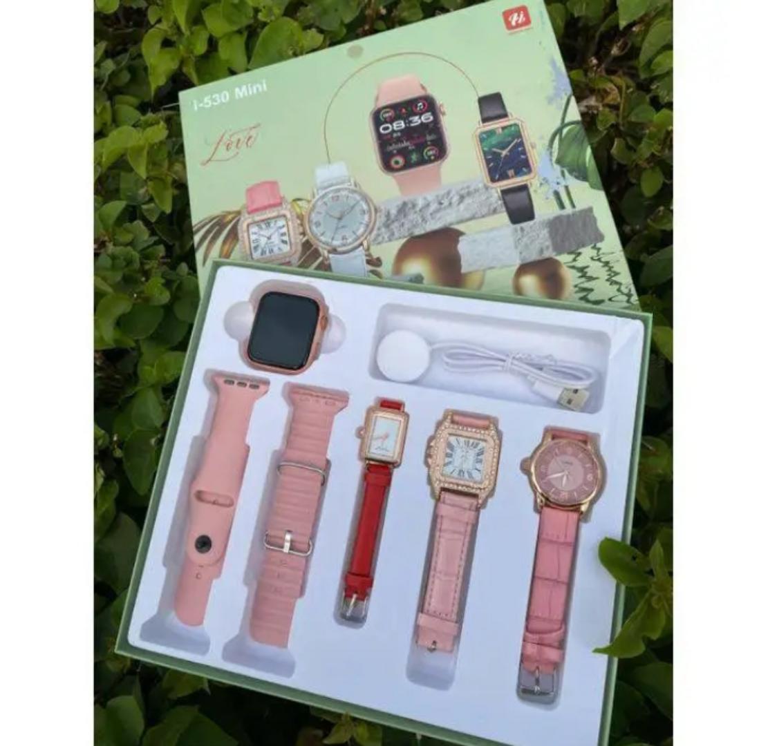i-530 mini Ladies Set, 3 Analog watches, Smart Watch with 2 straps, bracelet