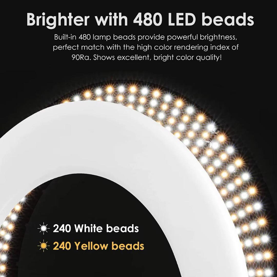 RL-18 Inches Led Soft Ring Light with Adjustable 2M Tripod Stand and 3 Phone Holders