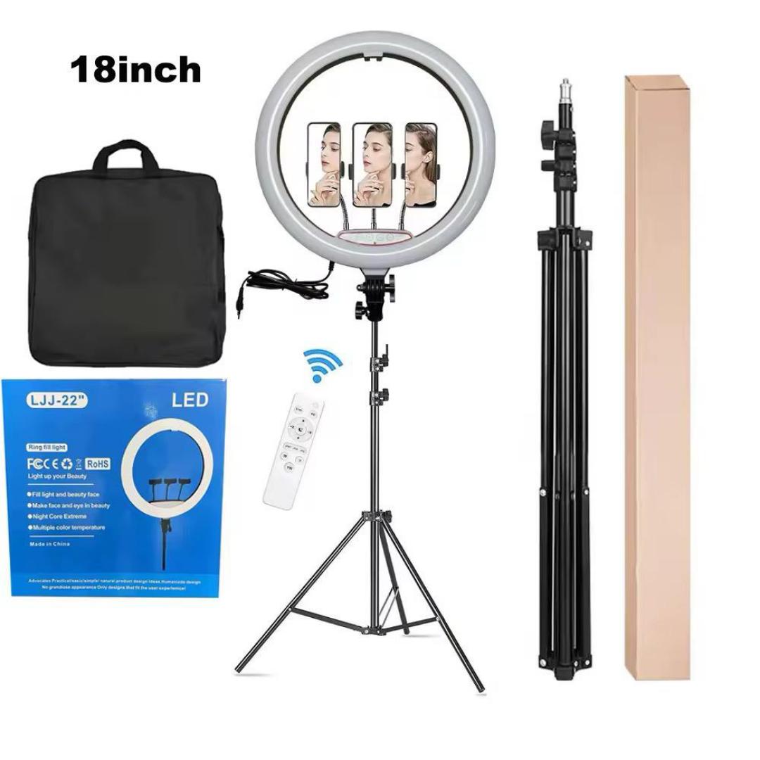 RL-18 Inches Led Soft Ring Light with Adjustable 2M Tripod Stand and 3 Phone Holders