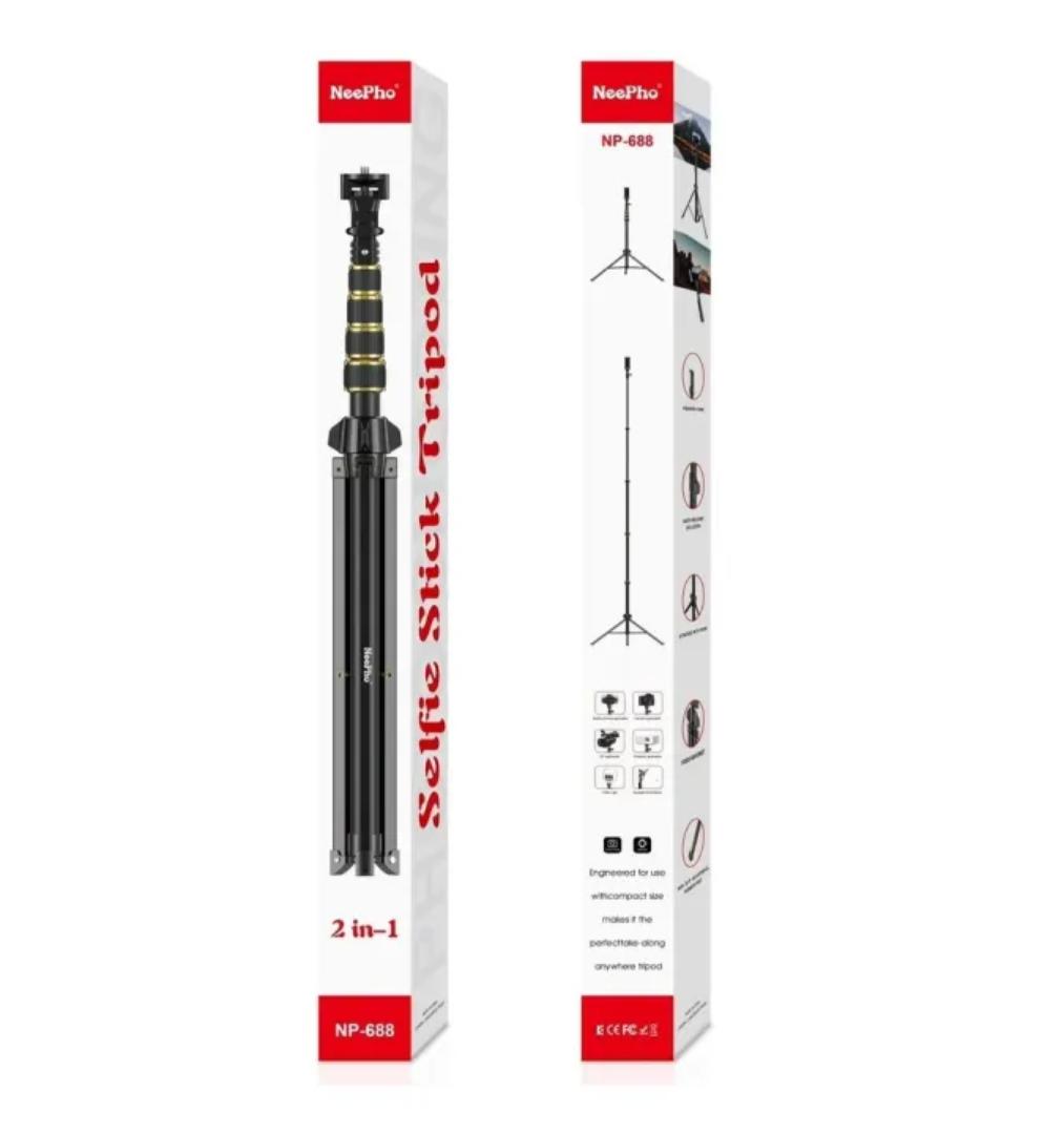 Neepho NP 688 2 in 1 Portable Live streaming Adjustable Tripod Stand with Selfie Stick