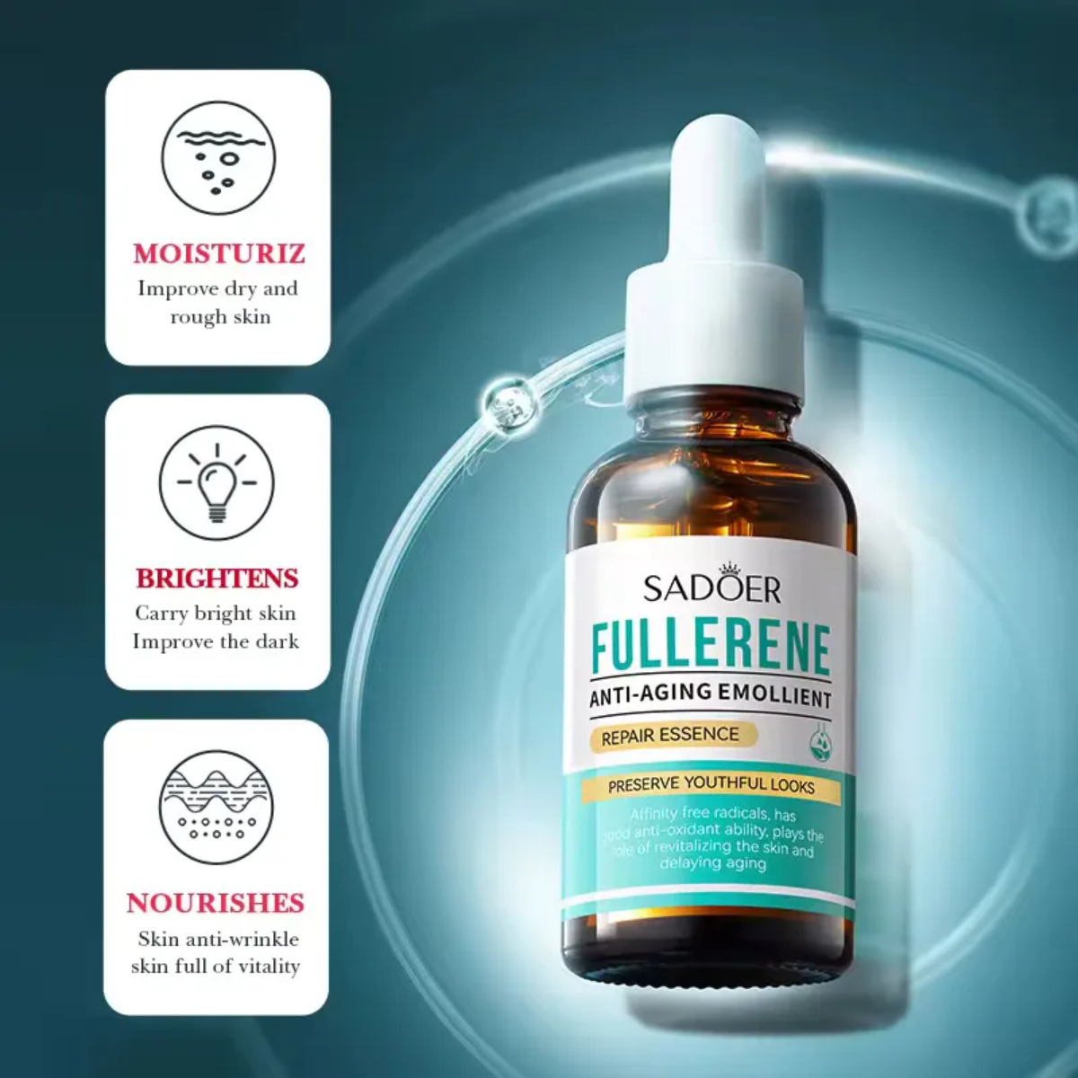 SADOER Fullerene Anti Aging Rejuvenate Repair Essence Serum 30ml