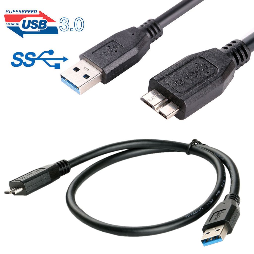 USB 3.0 Micro External HDD Hard Drive Disk Cable BLACK