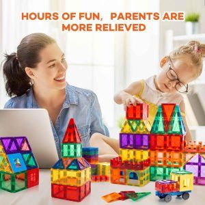 Magnetic Tiles Building Blocks Car Construction Toy Gift kids Children Baby 46 pcs