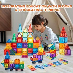 Magnetic Tiles Building Blocks Car Construction Toy Gift kids Children Baby 46 pcs