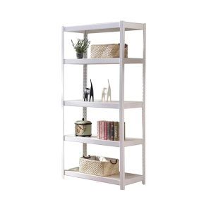 WHITE 5-Tier Shelves Metal Adjustable Storage 90*40*180cm Shelving Boltless Coated