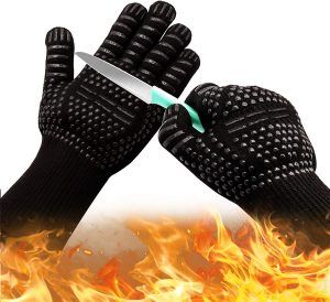 Oven Gloves 500&deg;C Heat Resistant Cut Grill Non-Slip BBQ Cooking Mitts Smoker Barbecue Grilling New