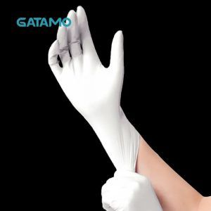 White Nitrile Medical Grade Gloves Silicon Latex Rubber Kitchen