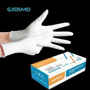 White Nitrile Medical Grade Gloves Silicon Latex Rubber Kitchen