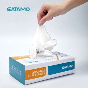 White Nitrile Medical Grade Gloves Silicon Latex Rubber Kitchen