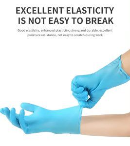 100 Blue Nitrile PVC Gloves Latex Rubber Chef Kitchen Cooking Tattoo - LARGE