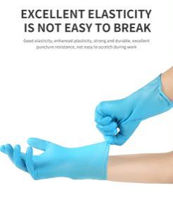 100 Blue Nitrile PVC Gloves Latex Rubber Chef Kitchen Cooking Tattoo - LARGE