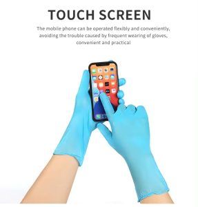 100 Blue Nitrile PVC Gloves Latex Rubber Chef Kitchen Cooking Tattoo - LARGE