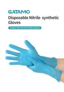 100 Blue Nitrile PVC Gloves Latex Rubber Chef Kitchen Cooking Tattoo - LARGE