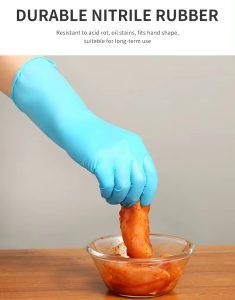 100 Blue Nitrile PVC Gloves Latex Rubber Chef Kitchen Cooking Tattoo - LARGE