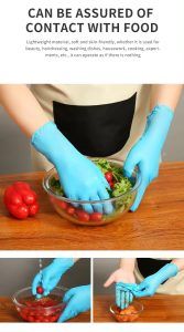 100 Blue Nitrile PVC Gloves Latex Rubber Chef Kitchen Cooking Tattoo - LARGE