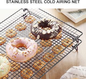 Cooling Rack with Collapsible Folding Legs Cooling Racks for Cooking and Baking Cooling Net Oven Accessories black