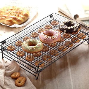 Cooling Rack with Collapsible Folding Legs Cooling Racks for Cooking and Baking Cooling Net Oven Accessories black