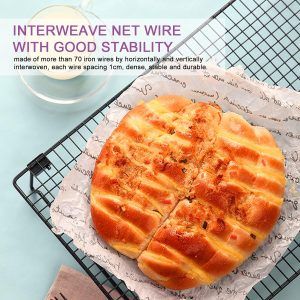 Cooling Rack with Collapsible Folding Legs Cooling Racks for Cooking and Baking Cooling Net Oven Accessories black