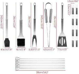 BBQ Kit Barbecue Steel Set Spatula Fork Skewer Grill Accessories Tools Utensils