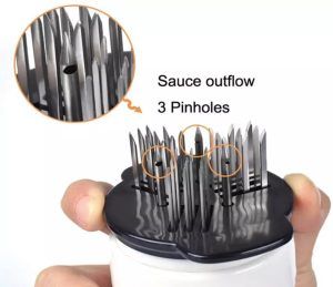 Stainless Steel Meat Tenderizer 30 Needles Flavor Marinade Sauces Injector Syringe For Steak
