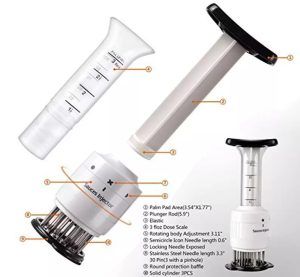 Stainless Steel Meat Tenderizer 30 Needles Flavor Marinade Sauces Injector Syringe For Steak