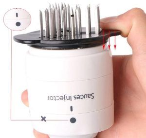 Stainless Steel Meat Tenderizer 30 Needles Flavor Marinade Sauces Injector Syringe For Steak