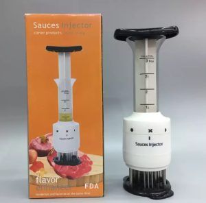 Stainless Steel Meat Tenderizer 30 Needles Flavor Marinade Sauces Injector Syringe For Steak