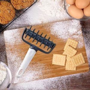 Pizza Needle Roller Dough Bread Pin Crust Cake Pie Cookies Cutter Puncher Hole