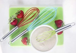 Silicone Whisk Stainless Steel Nonstick Heat Resist metallic