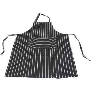 Black And White Striped Apron Chef Men Women Kitchen Food Service Cook