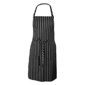 Black And White Striped Apron Chef Men Women Kitchen Food Service Cook