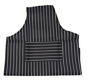 Black And White Striped Apron Chef Men Women Kitchen Food Service Cook