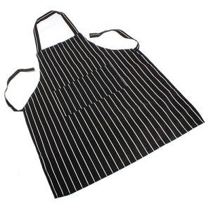 Black And White Striped Apron Chef Men Women Kitchen Food Service Cook
