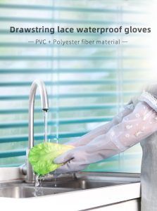 Domestic Rubber Gloves Dishwashing All Purpose Silicon Latex Kitchen Toilet Protective House Home Use Pink Blue