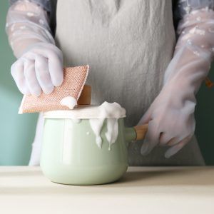 Domestic Rubber Gloves Dishwashing All Purpose Silicon Latex Kitchen Toilet Protective House Home Use Pink Blue