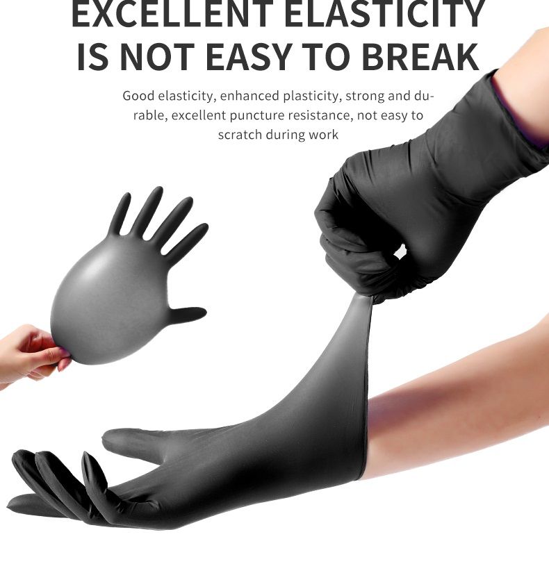 100 Black Nitrile PVC Gloves Latex Rubber Chef Kitchen Cooking Tattoo SMALL / MEDIUM / LARGE