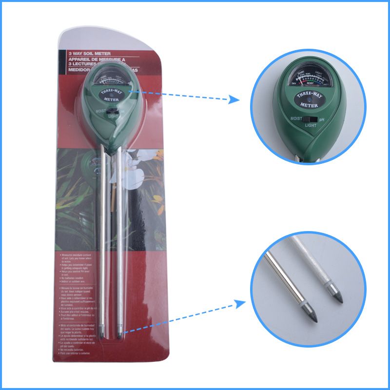 3 In 1 Soil PH Tester Detector Moisture Meter Light