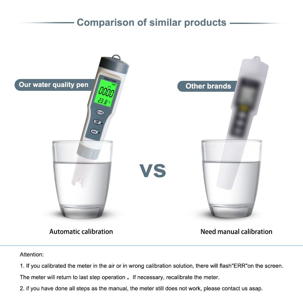 3 In 1 TDS / Temperature / PH Digital PH Meter ATC PH Tester 0.00-14.00 PH Range