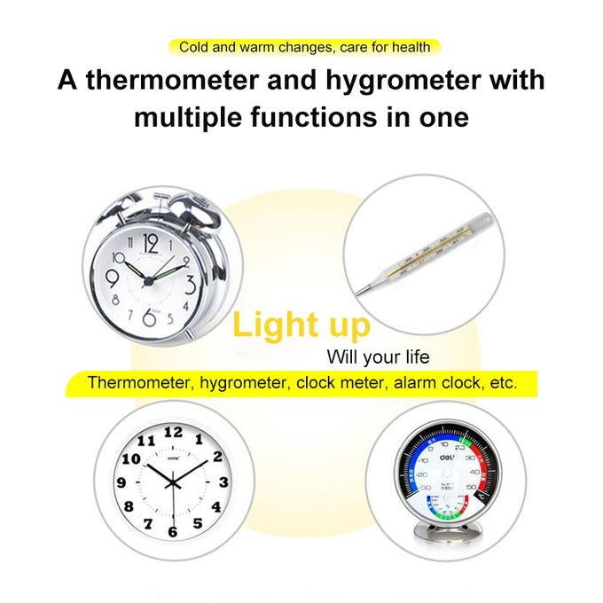 3.8 Inch LCD Digital Temperature Humidity Meter With Clock Calendar HTC-2