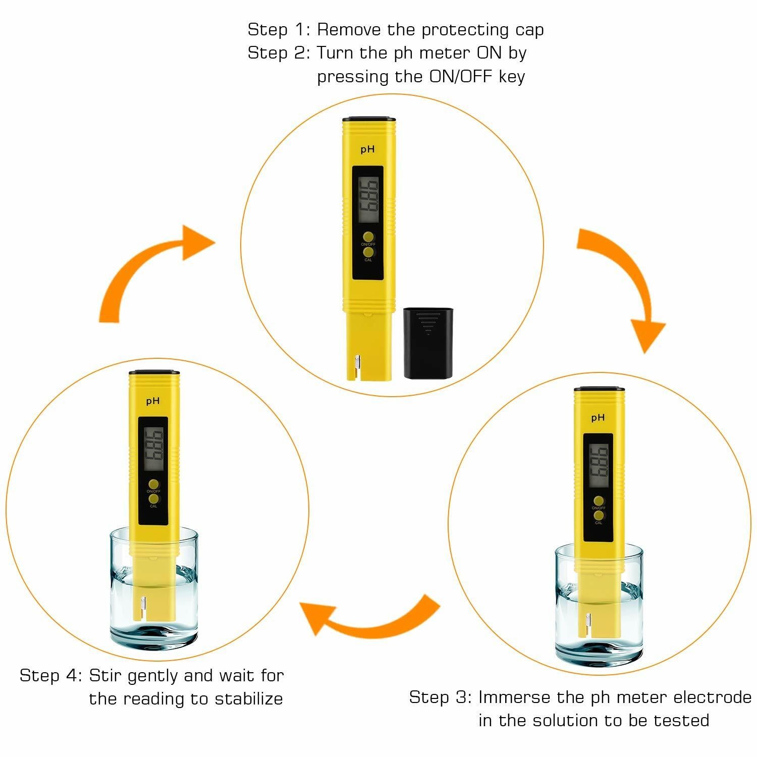 Digital ATC PH Meter 0.00~14.00 FREE BATTERY And CALIBRATION Buffer POWDER + TDS