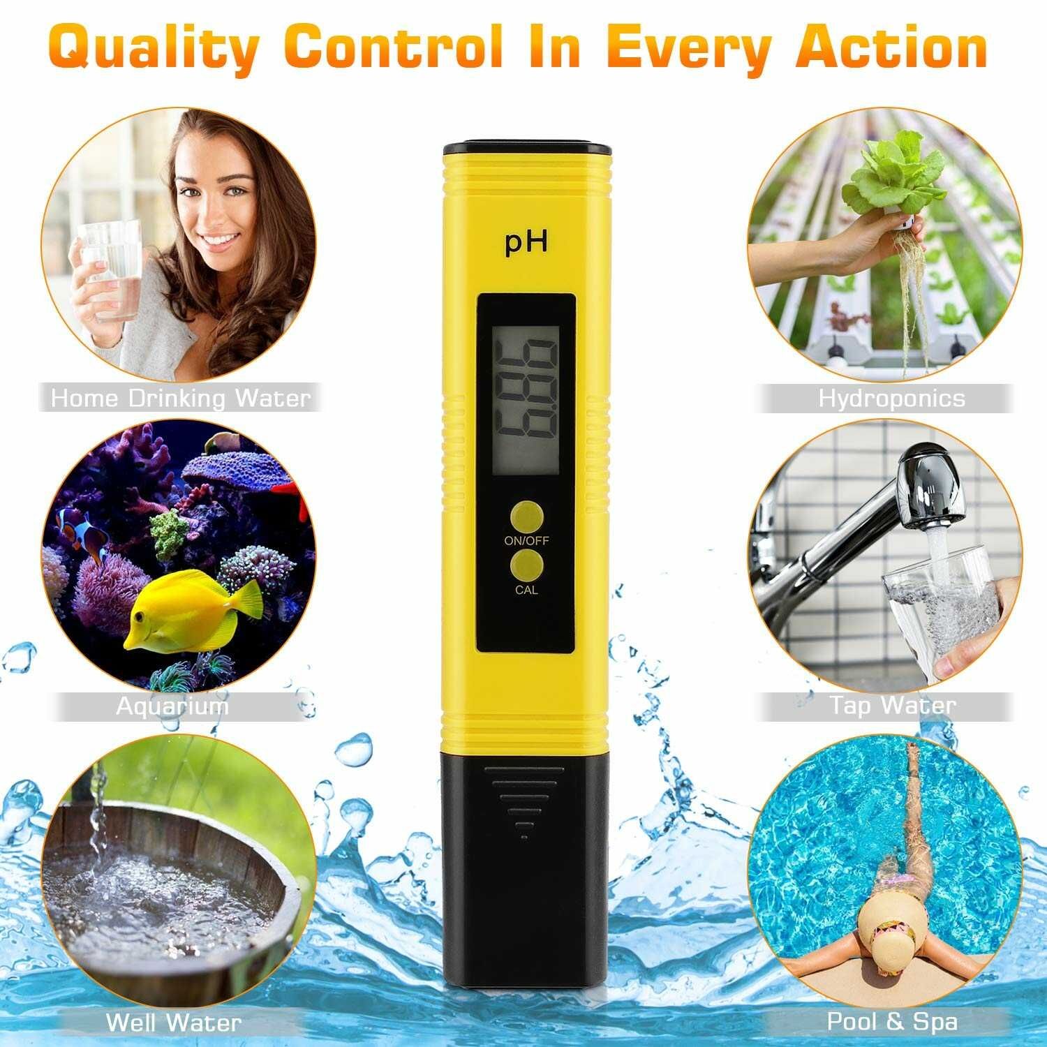 Digital ATC PH Meter 0.00~14.00 FREE BATTERY And CALIBRATION Buffer POWDER + TDS