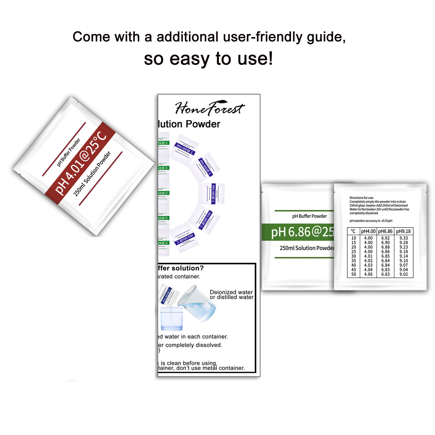 Individual 2 Pack PH Digital Meter Buffer Solution Powder For Precise Easy Calibration