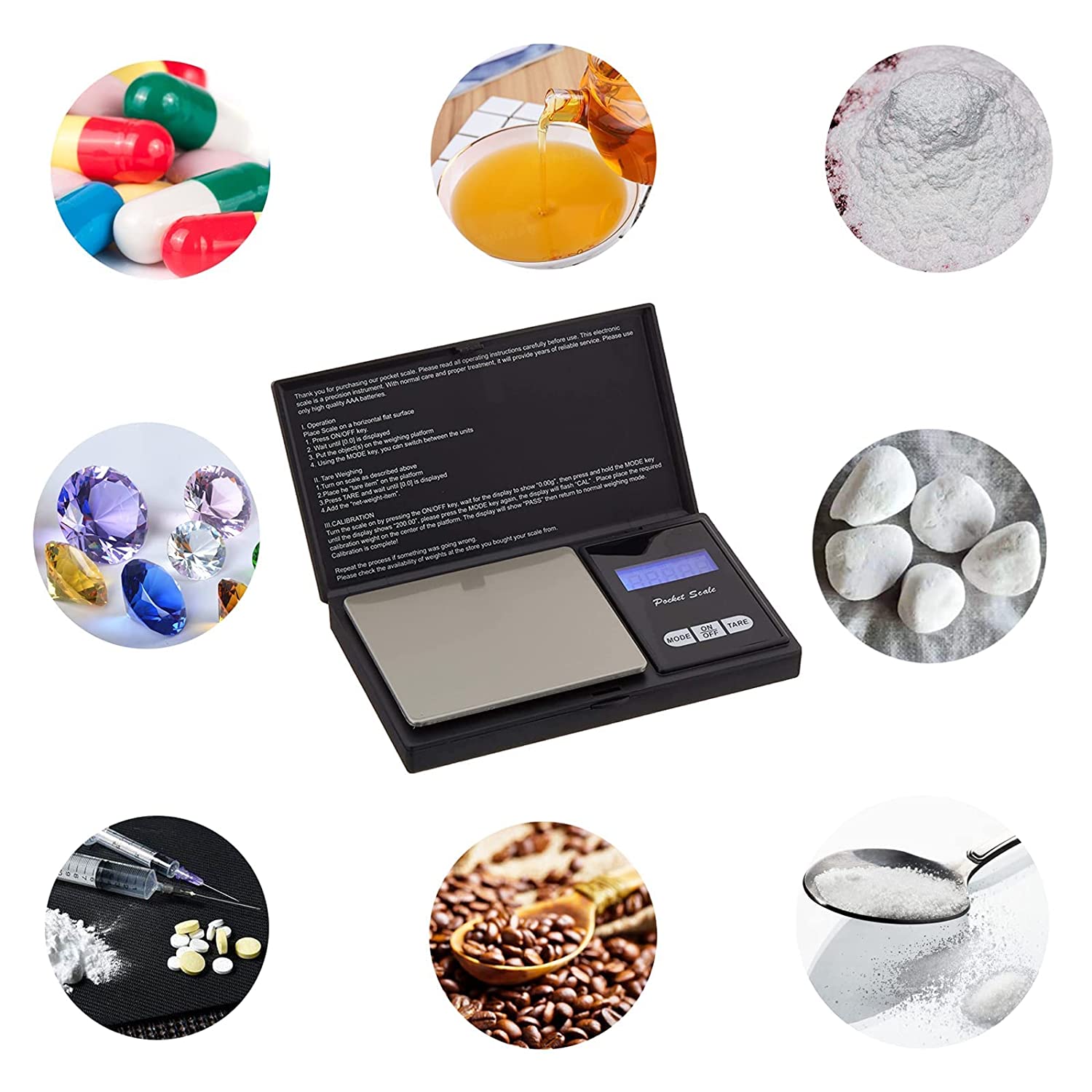 Mini Micro Digital Scale Electronic Pocket Jewelry Gram Weighing 0.01 to 500g 0.5kg