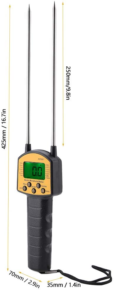 Portable Hay Moisture Meter Digital LCD Grain Moisture Meter For Wheat Corn Rice Peanut Soybean